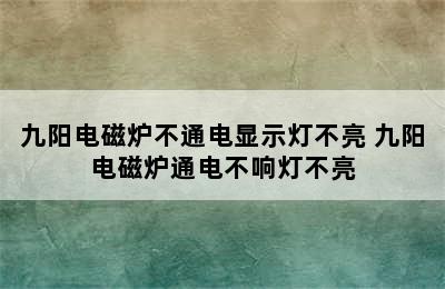 九阳电磁炉不通电显示灯不亮 九阳电磁炉通电不响灯不亮